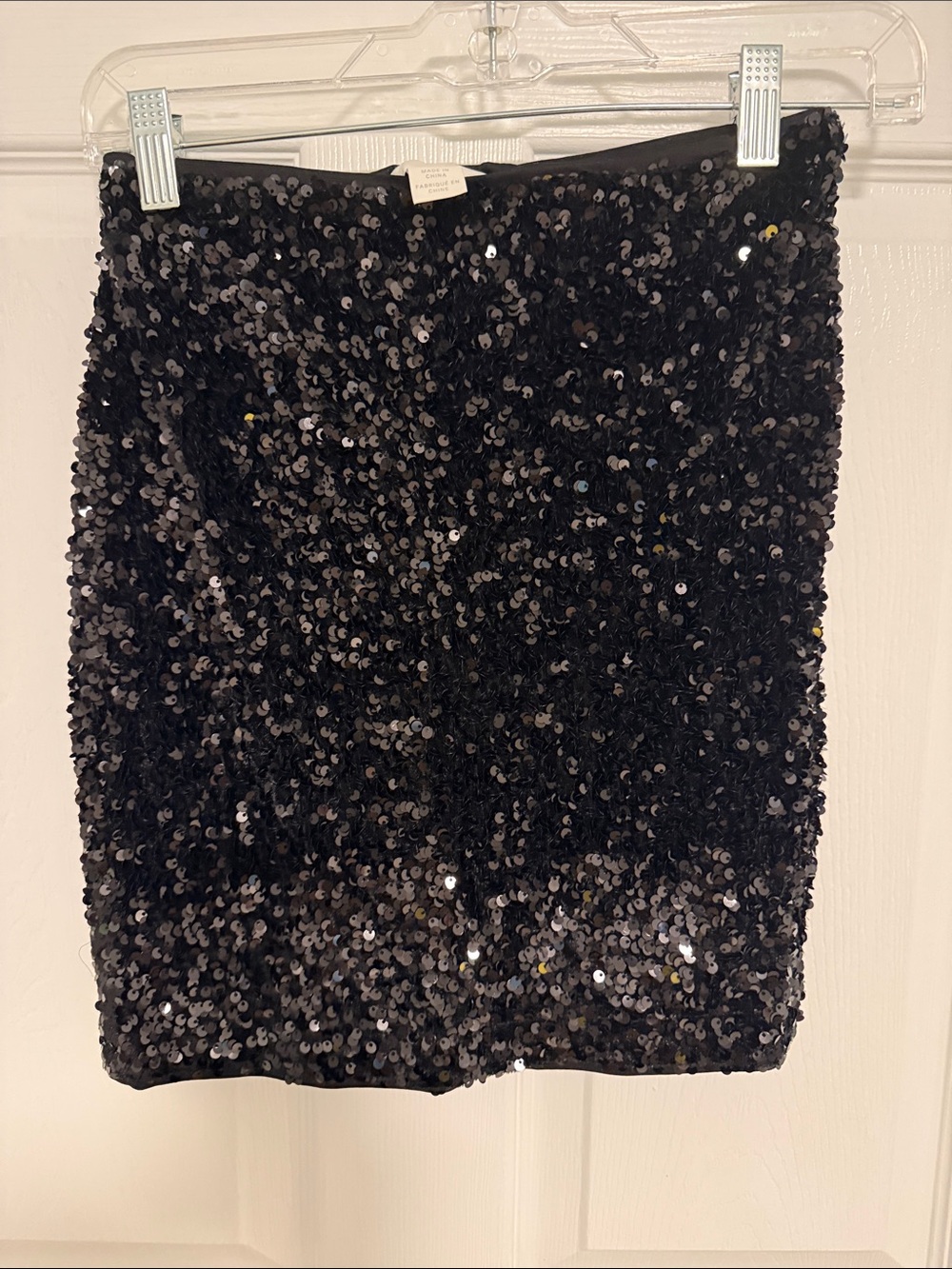 H&M Black Sequin Mini Skirt